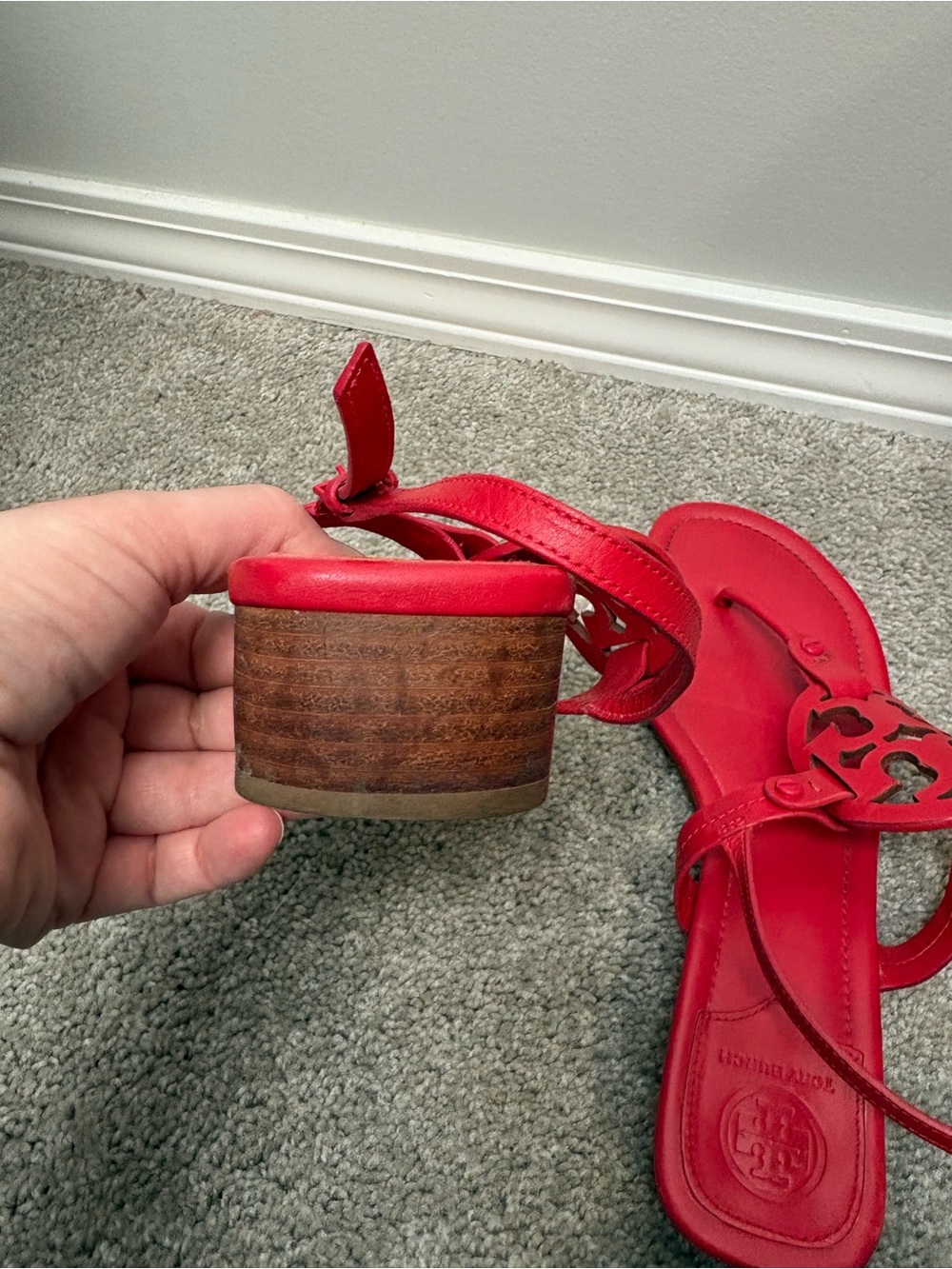 Tory Burch Red Miller Sandals - Picture 13 of 14